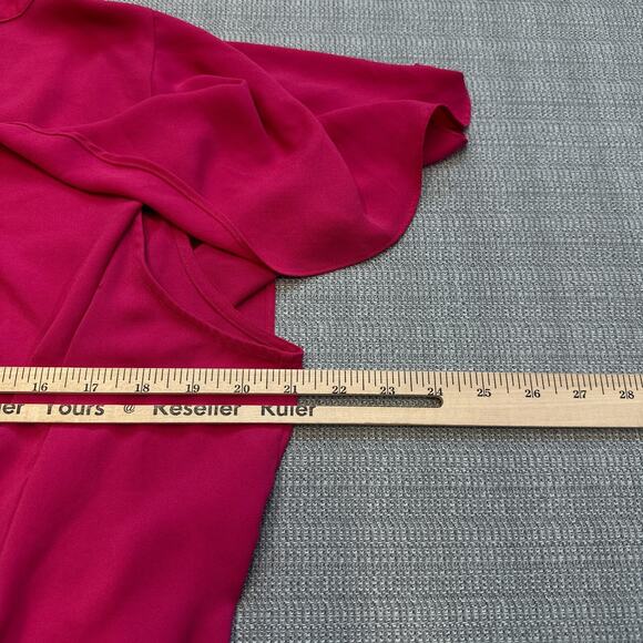 Chicos Shirt Womens size 2 / Large Pink Cinched Waist‎ Whimsy Flutter Sleeve - Picture 7 of 9